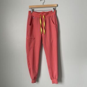 FIGS Zamora Jogger 2.0 Scrubs Pants Hot Coral Pink Women's Size XS RARE Medical